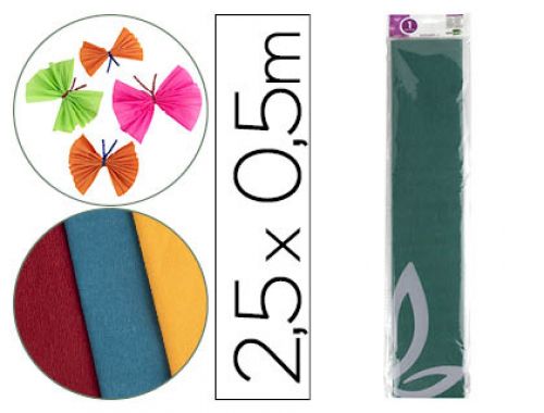 Papel crepe em celofane liderpapel 50 cm x 2,5 m verde-escuro classico , Liderpapel , 24278 , 8423473242784